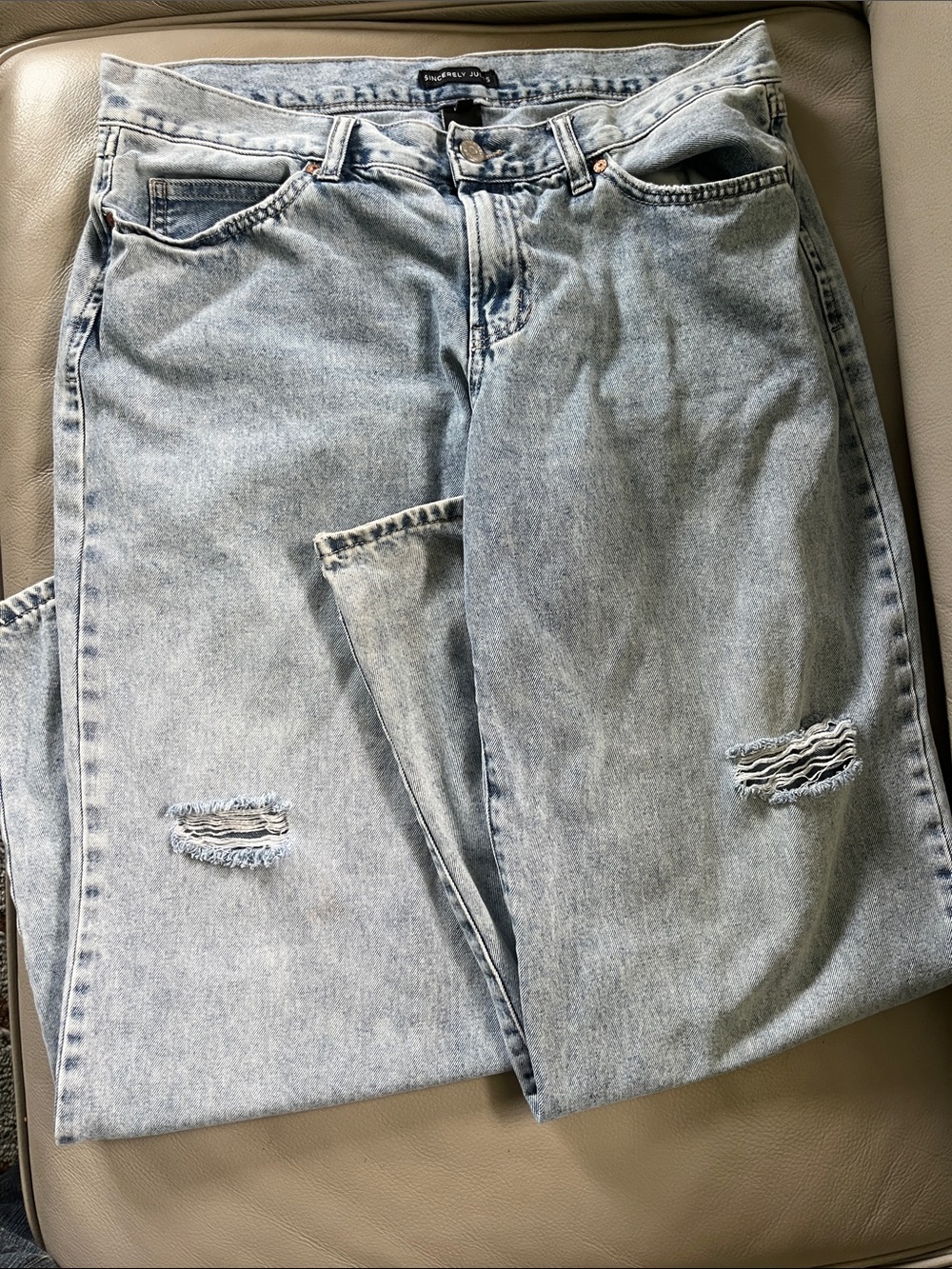Sincerely Jules Light Blue Distressed Boyfriend Jeans